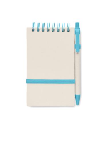 Libreta espiral A6 Montenegro con bolígrafo hecha con tetrabricks reciclados PERSONALIZABLE