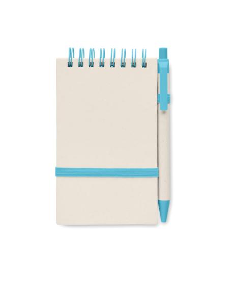 Libreta espiral A6 Montenegro con bolígrafo hecha con tetrabricks reciclados PERSONALIZABLE
