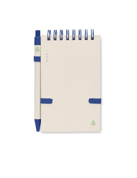 Libreta espiral A6 Montenegro con bolígrafo hecha con tetrabricks reciclados PERSONALIZABLE