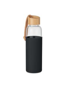 Botella de cristal Geneva con tapa de bambú y funda silicona sin BPA 500ml PERSONALIZABLE