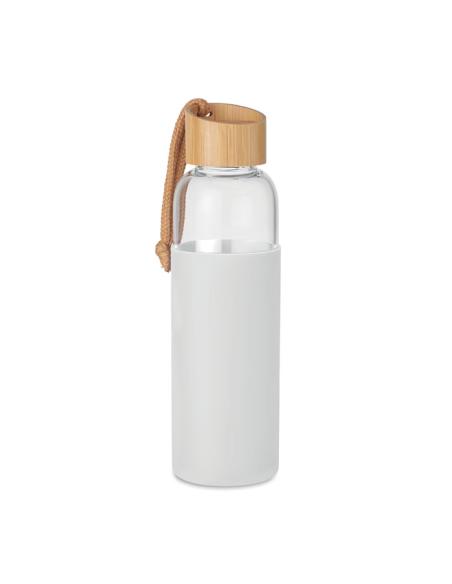Botella de cristal Geneva con tapa de bambú y funda silicona sin BPA 500ml PERSONALIZABLE