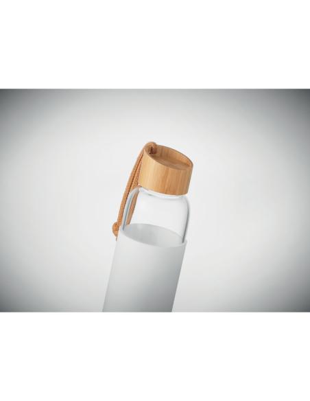 Botella de cristal Geneva con tapa de bambú y funda silicona sin BPA 500ml PERSONALIZABLE