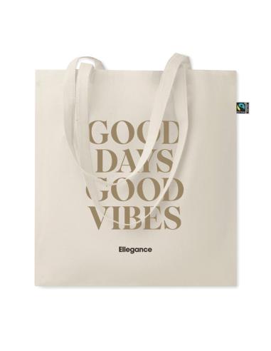Bolsa de tela Torrevieja algodón 140g/m2 natur asas largas comercio justo PERSONALIZABLE