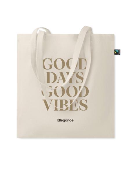 Bolsa de tela Torrevieja algodón 140g/m2 natur asas largas comercio justo PERSONALIZABLE