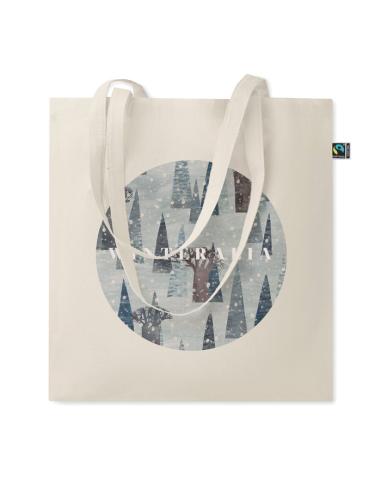 Bolsa de tela Alcalá algodón 180g/m2 natur asas largas comercio justo PERSONALIZABLE
