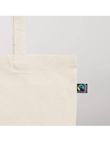 Bolsa de tela Alcalá algodón 180g/m2 natur asas largas comercio justo PERSONALIZABLE