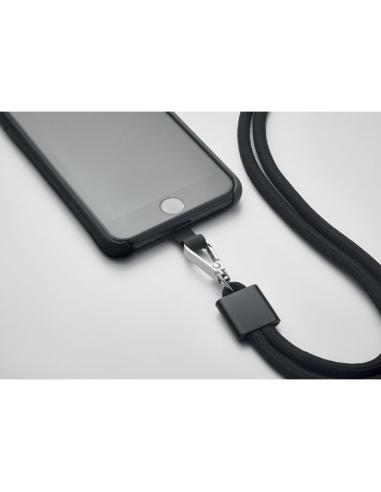 Lanyard de cordón de RPET Tübingen para móvil con placa metálica PERSONALIZABLE