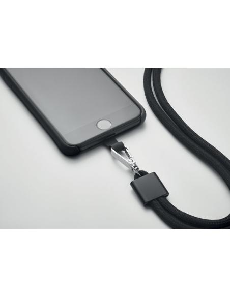 Lanyard de cordón de RPET Tübingen para móvil con placa metálica PERSONALIZABLE