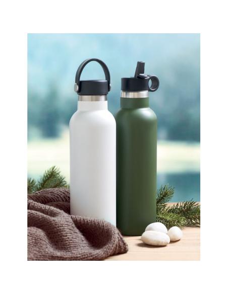 Botella agua de acero inoxidable reciclado Yamena doble capa con tapón adicional sin BPA 700ml PERSONALIZABLE
