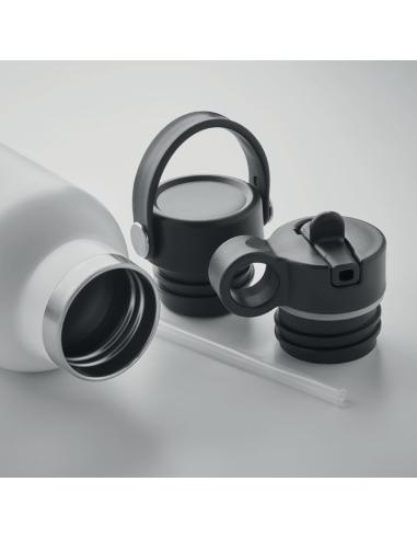 Botella agua de acero inoxidable reciclado Yamena doble capa con tapón adicional sin BPA 700ml PERSONALIZABLE