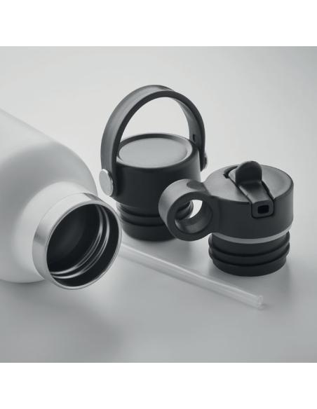 Botella agua de acero inoxidable reciclado Yamena doble capa con tapón adicional sin BPA 700ml PERSONALIZABLE