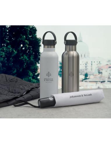 Botella agua de acero inoxidable reciclado Yamena doble capa con tapón adicional sin BPA 700ml PERSONALIZABLE
