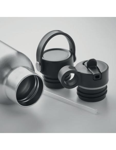 Botella agua de acero inoxidable reciclado Yamena doble capa con tapón adicional sin BPA 700ml PERSONALIZABLE