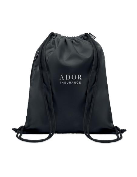 Bolsa grande de RPET Bengaluru con cuerdas gruesas y bolsillo lateral PERSONALIZABLE