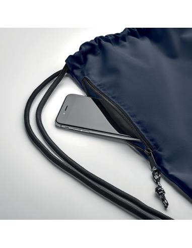 Bolsa grande de RPET Bengaluru con cuerdas gruesas y bolsillo lateral PERSONALIZABLE