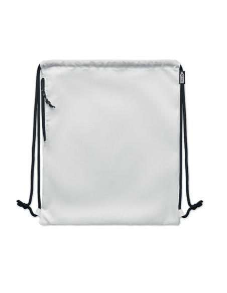 Bolsa grande de RPET Bengaluru con cuerdas gruesas y bolsillo lateral PERSONALIZABLE