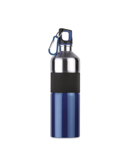Botella agua de acero inox Kyoto bicolor con mosquetón sin BPA 750ml PERSONALIZABLE