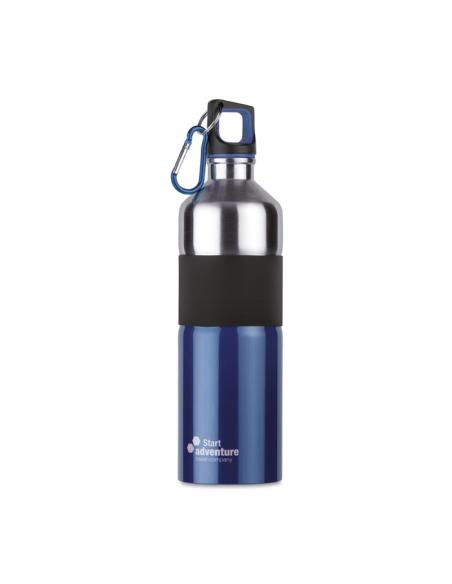 Botella agua de acero inox Kyoto bicolor con mosquetón sin BPA 750ml PERSONALIZABLE