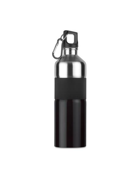 Botella agua de acero inox Kyoto bicolor con mosquetón sin BPA 750ml PERSONALIZABLE