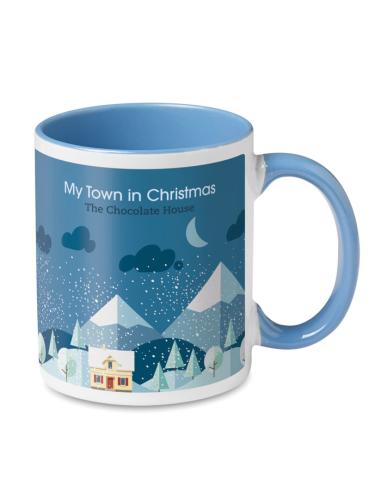 Taza cerámica Jena sublimación asa color 300ml PERSONALIZABLE