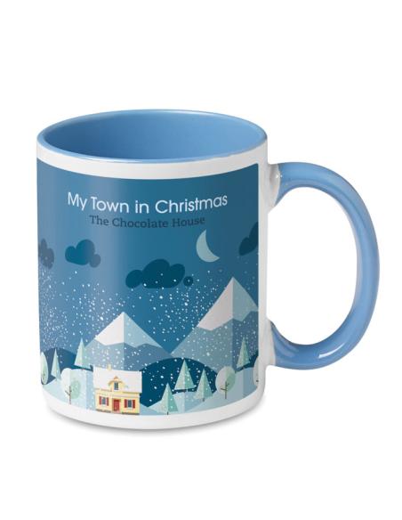 Taza cerámica Jena sublimación asa color 300ml PERSONALIZABLE