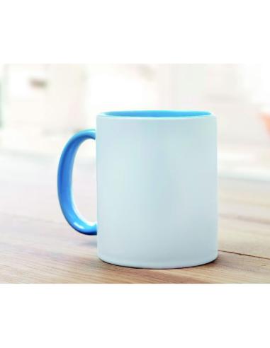 Taza cerámica Jena sublimación asa color 300ml PERSONALIZABLE