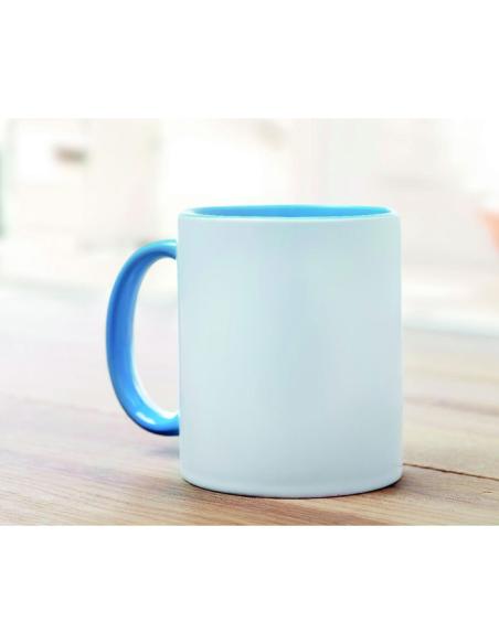 Taza cerámica Jena sublimación asa color 300ml PERSONALIZABLE