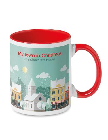 Taza cerámica Jena sublimación asa color 300ml PERSONALIZABLE