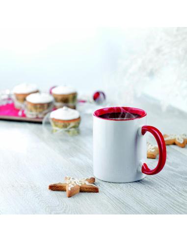 Taza cerámica Jena sublimación asa color 300ml PERSONALIZABLE