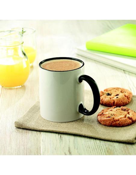 Taza cerámica Jena sublimación asa color 300ml PERSONALIZABLE