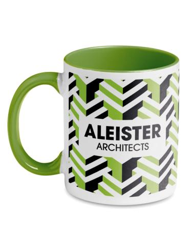 Taza cerámica Jena sublimación asa color 300ml PERSONALIZABLE