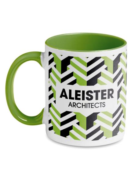 Taza cerámica Jena sublimación asa color 300ml PERSONALIZABLE