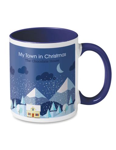 Taza cerámica Jena sublimación asa color 300ml PERSONALIZABLE