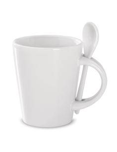 Taza de cerámica Berlin cónica con cuchara especial sublimación 300ml PERSONALIZABLE
