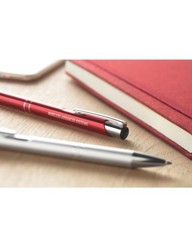 Bolígrafo reutilizable automático de aluminio Iserlohn con pulsador PERSONALIZABLE