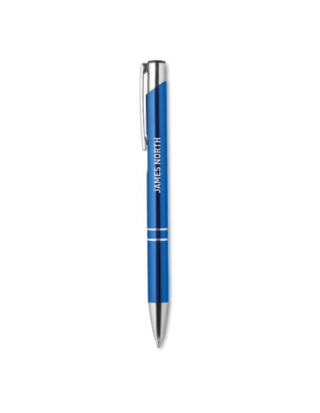Bolígrafo reutilizable automático de aluminio Iserlohn con pulsador PERSONALIZABLE