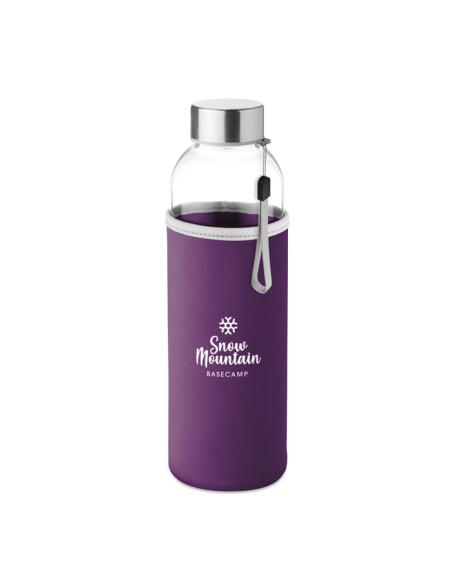 Botella agua de cristal Varanasi con funda de neopreno sin BPA 500ml PERSONALIZABLE