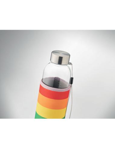 Botella agua de cristal Varanasi con funda de neopreno sin BPA 500ml PERSONALIZABLE