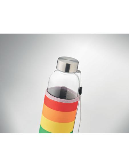 Botella agua de cristal Varanasi con funda de neopreno sin BPA 500ml PERSONALIZABLE