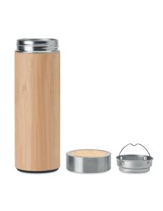 Termo acero inoxidable Howrah con infusor de té recubierto de bambú 400ml PERSONALIZABLE 2
