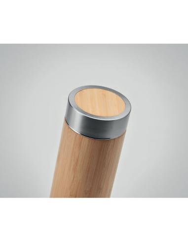 Termo acero inoxidable Howrah con infusor de té recubierto de bambú 400ml PERSONALIZABLE
