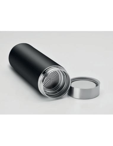Termo acero inoxidable Howrah con infusor de té recubierto de bambú 400ml PERSONALIZABLE