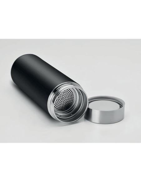Termo acero inoxidable Howrah con infusor de té recubierto de bambú 400ml PERSONALIZABLE
