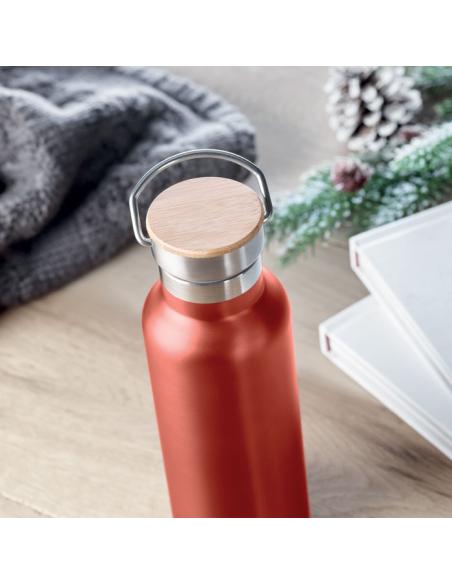 Botella agua de acero inoxidable Witten doble capa con tapa de bambú sin BPA 500ml PERSONALIZABLE