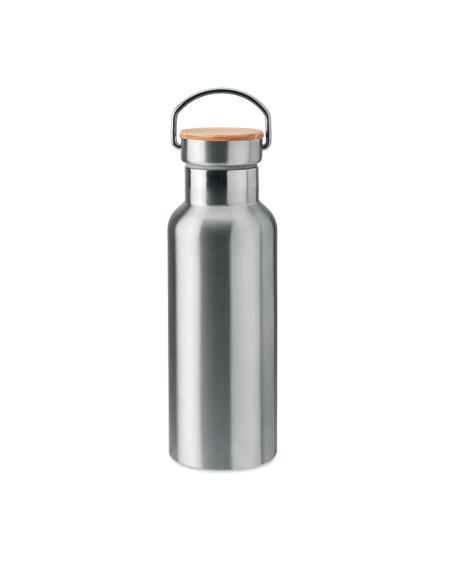 Botella agua de acero inoxidable Witten doble capa con tapa de bambú sin BPA 500ml PERSONALIZABLE
