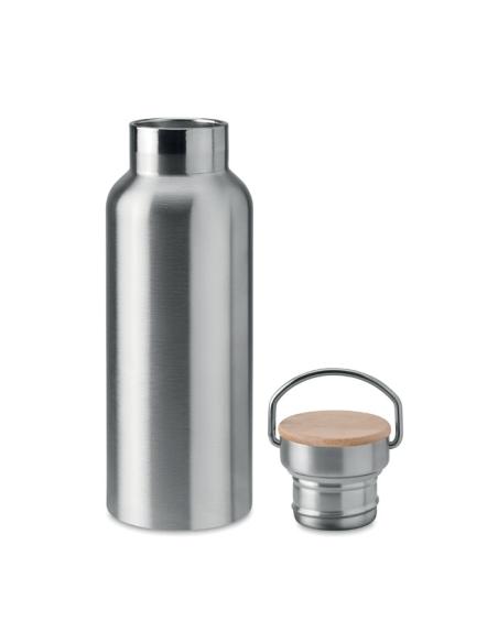 Botella agua de acero inoxidable Witten doble capa con tapa de bambú sin BPA 500ml PERSONALIZABLE