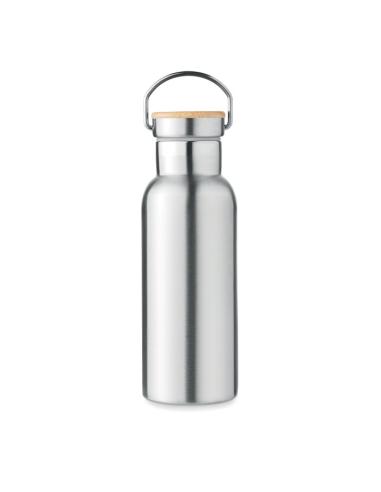 Botella agua de acero inoxidable Witten doble capa con tapa de bambú sin BPA 500ml PERSONALIZABLE