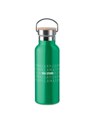 Botella agua de acero inoxidable Witten doble capa con tapa de bambú sin BPA 500ml PERSONALIZABLE