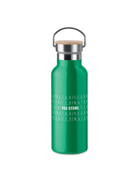 Botella agua de acero inoxidable Witten doble capa con tapa de bambú sin BPA 500ml PERSONALIZABLE