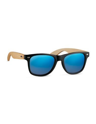 Gafas de sol vintage Sunshine con patillas de bambú y lentes espejo PERSONALIZABLE